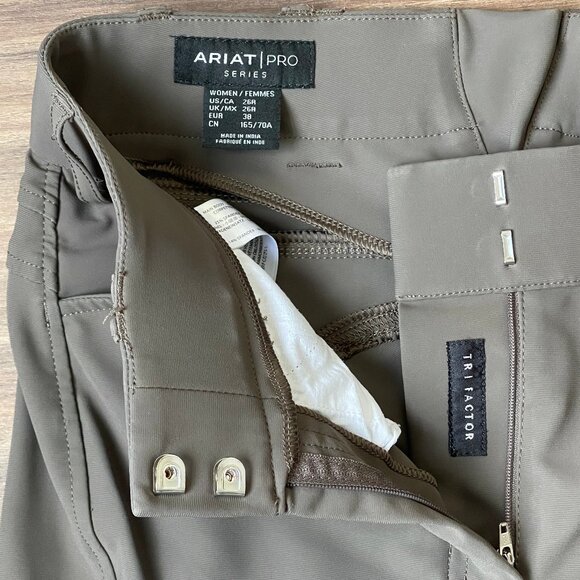 Ariat Women's Tri-Factor Grip Full Seat Breeches - Banyan Bark - 26R - Picture 3 of 7